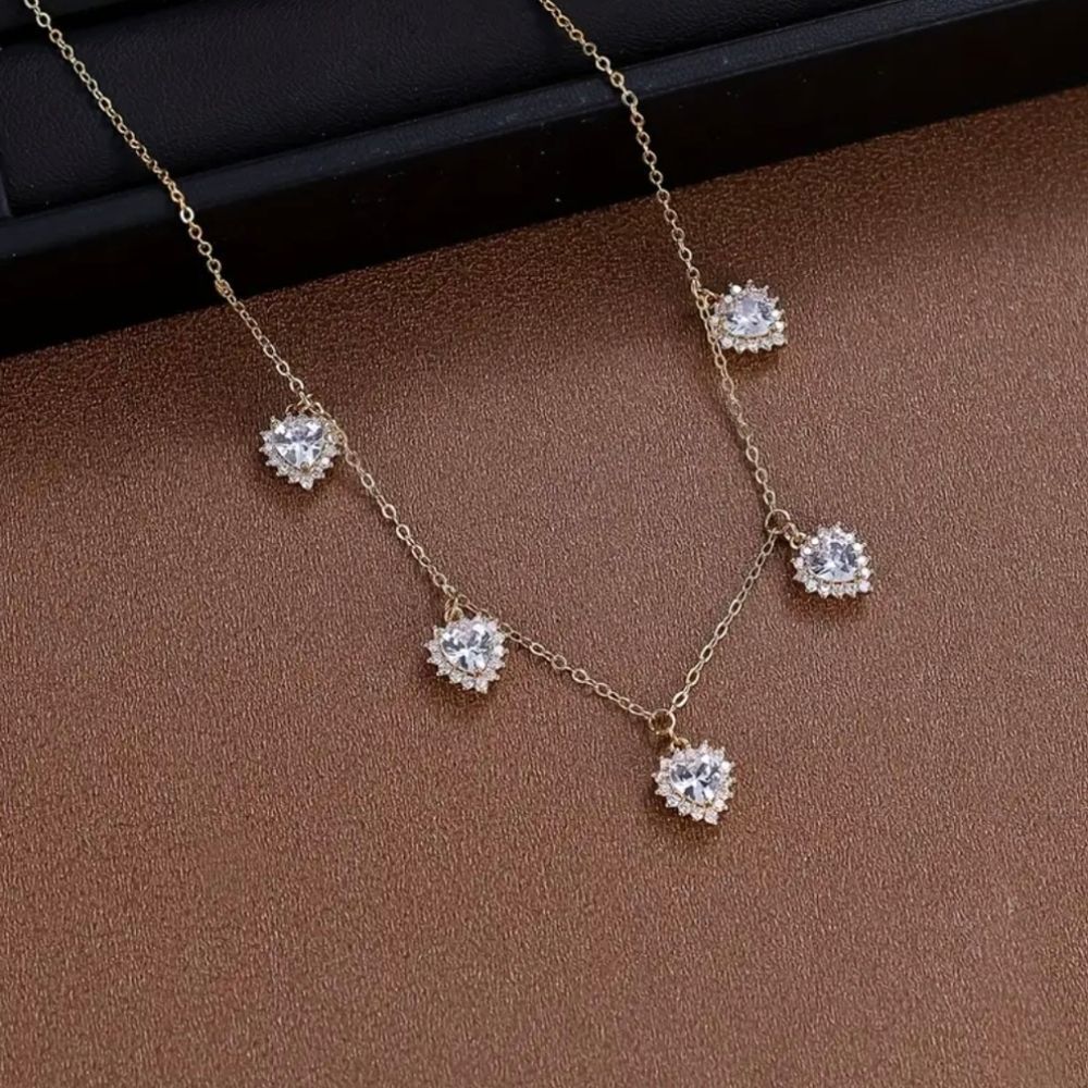 18K Gold Plated Diamond Heart Necklace